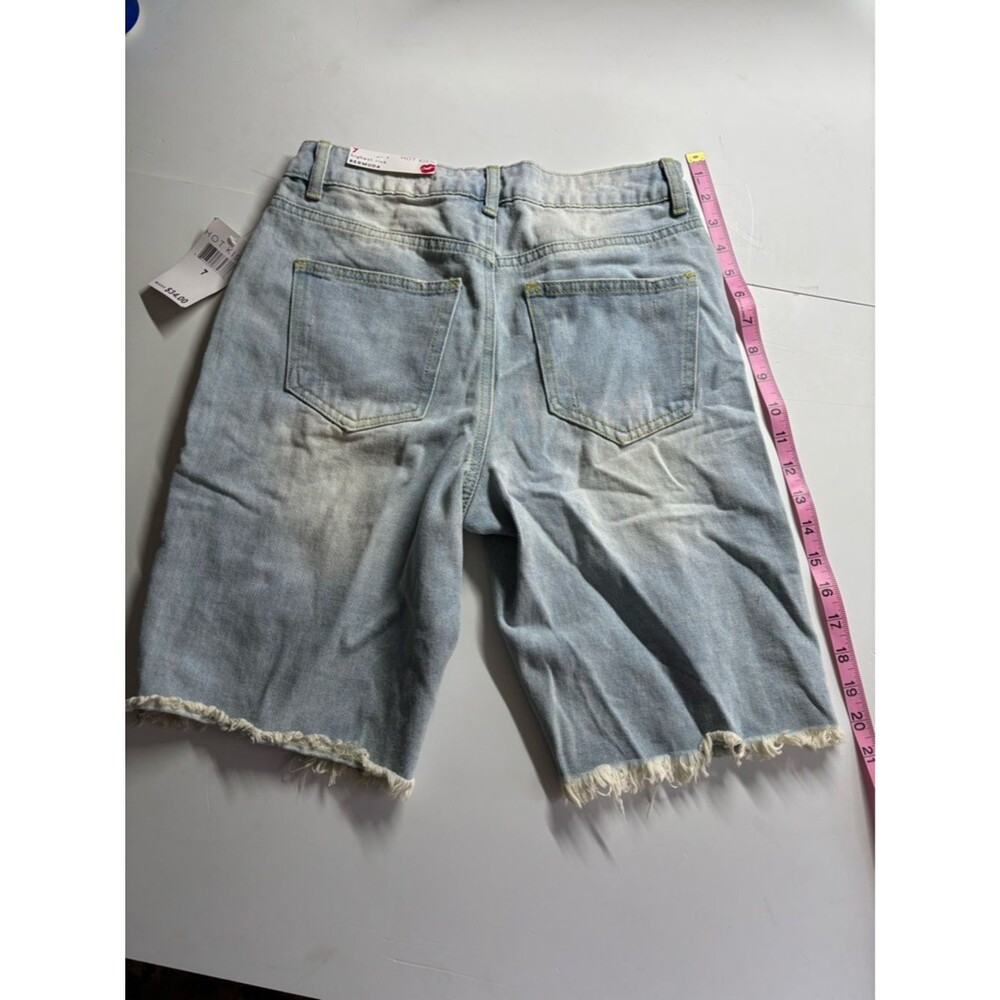Hot Kiss Light Blue Distressed Bermuda Shorts - Picture 4 of 4